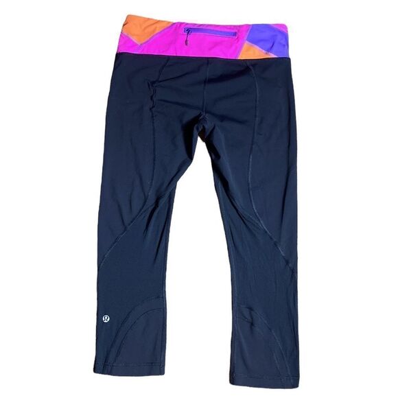 Lululemon leggings crop colorful waistband - Picture 3 of 4